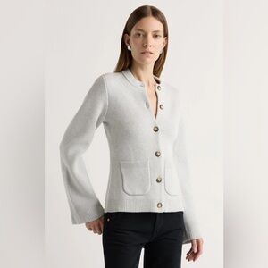 Modern Citizen Eames Organic Cotton-Wool Button Cardigan - Heather Grey / S